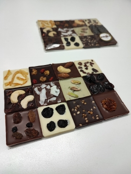 Schokoladenquadrate verschiedene Sorten optisch schön verpackt 100 g, Bio